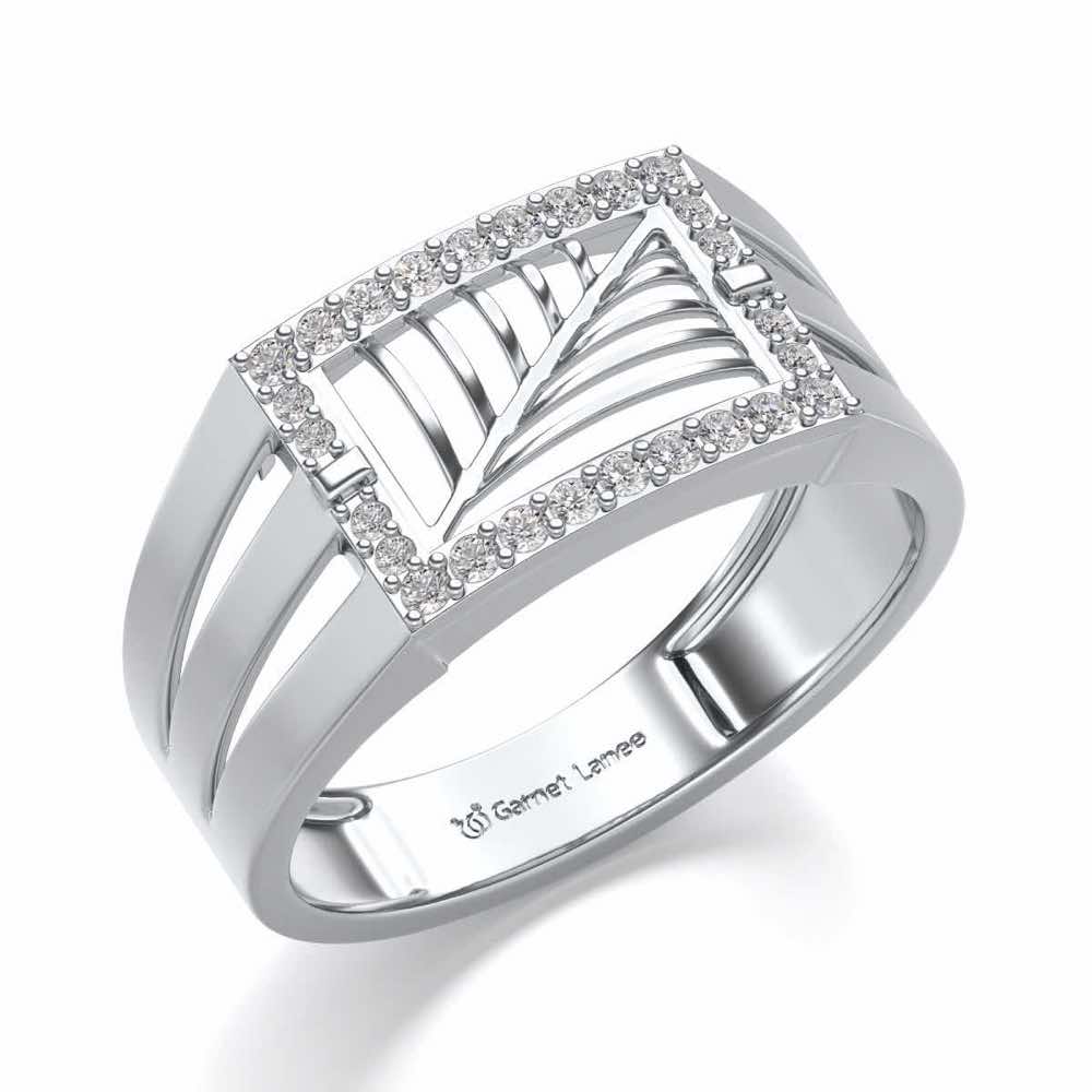 Prestige Silver Ring For Men - White Gold - Image 1