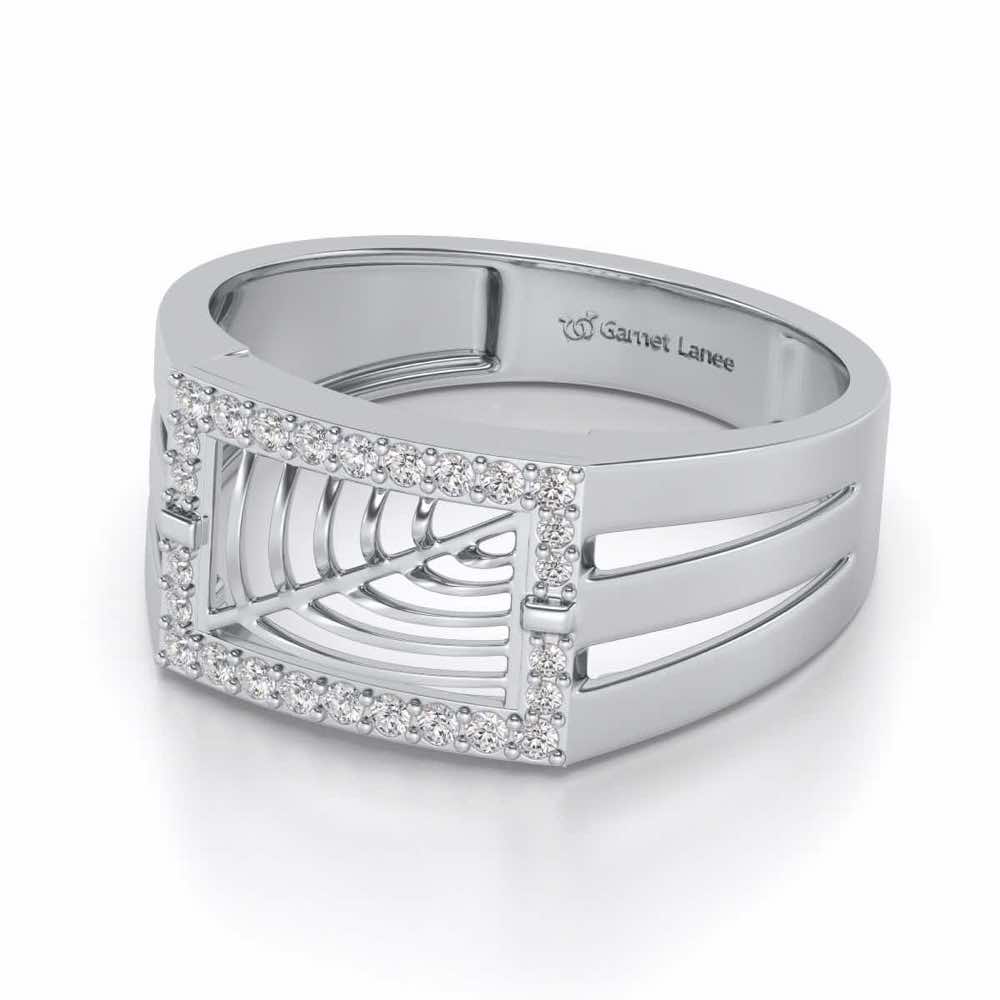 Prestige Silver Ring For Men - White Gold - Image 2