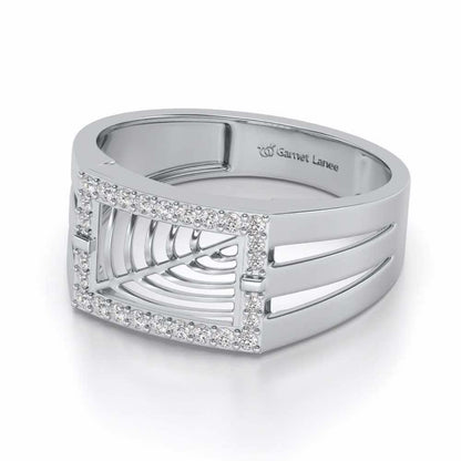 Prestige Silver Ring For Men - White Gold - Image 2