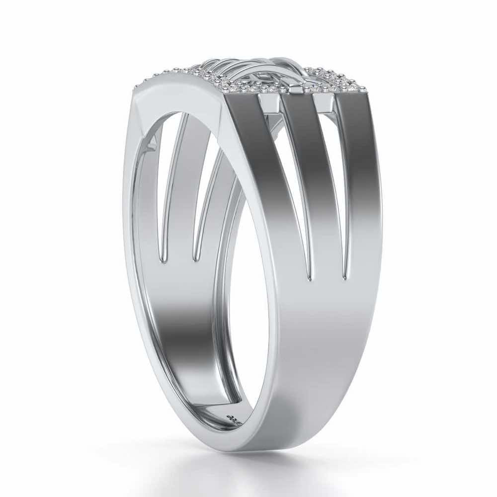 Prestige Silver Ring For Men - White Gold - Image 3