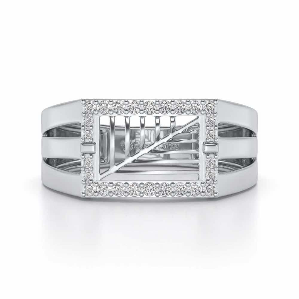 Prestige Silver Ring For Men - White Gold - Image 4