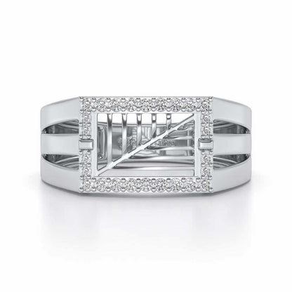 Prestige Silver Ring For Men - White Gold - Image 4