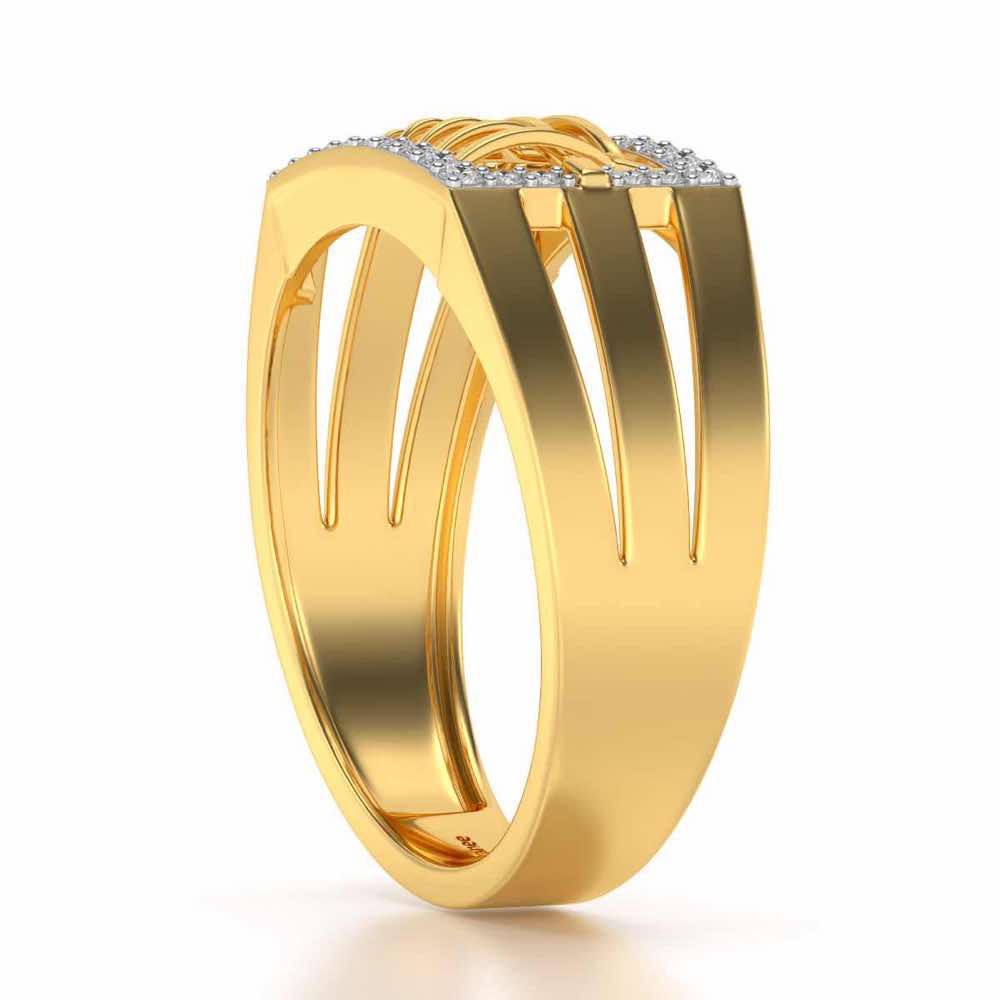 Prestige Silver Ring For Men - Yellow Gold - Image 3