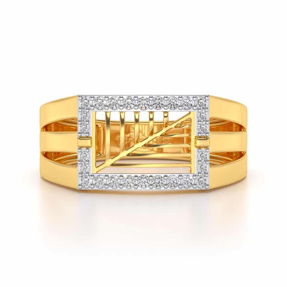 Prestige Silver Ring For Men - Yellow Gold - Image 4