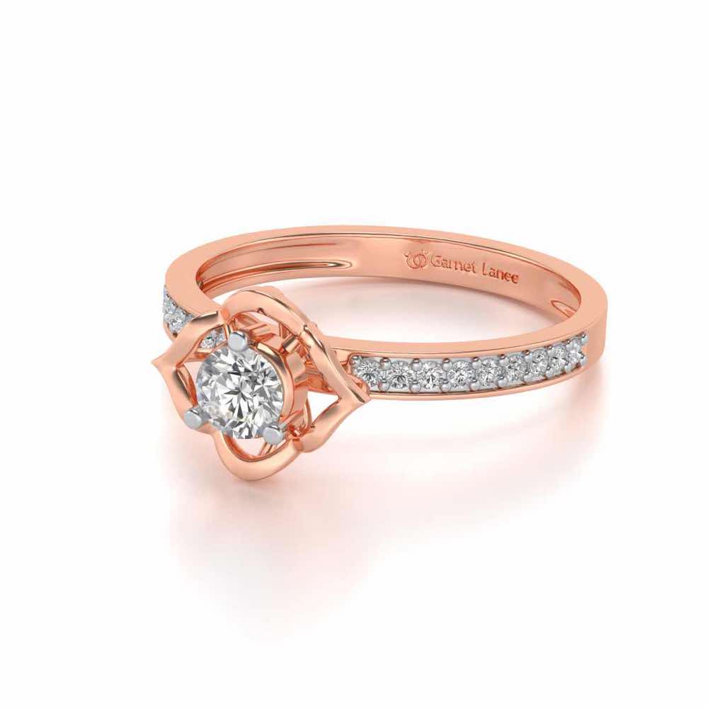 Prestige Solitaire Silver Ring - Rose Gold - Image 2