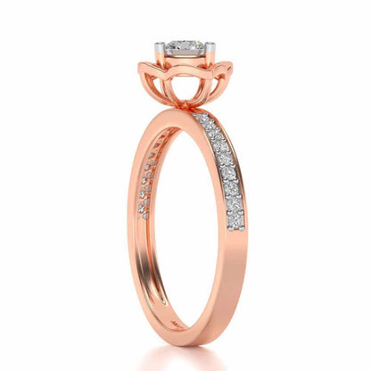 Prestige Solitaire Silver Ring - Rose Gold - Image 3