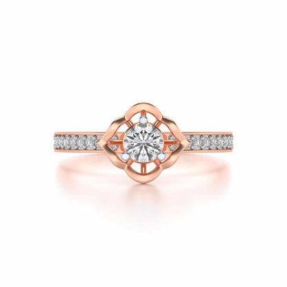 Prestige Solitaire Silver Ring - Rose Gold - Image 4