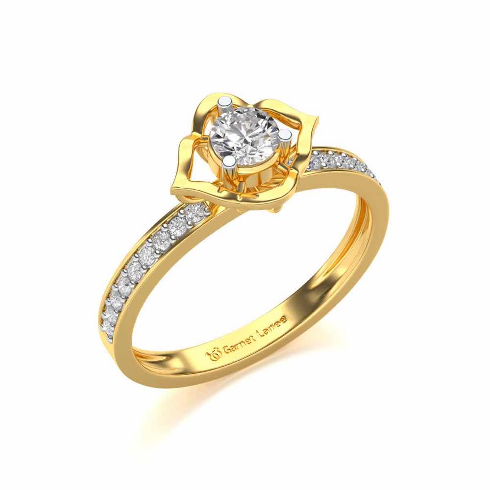 Prestige Solitaire Silver Ring - Yellow Gold - Image 1