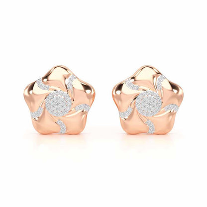 Pretty Bloom Silver Earrings - Rose Gold - Image 1