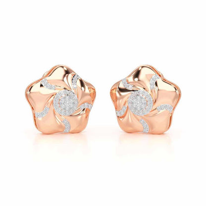 Pretty Bloom Silver Earrings - Rose Gold - Image 2