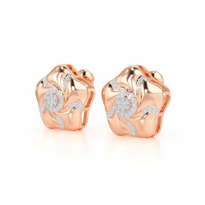 Pretty Bloom Silver Earrings - Rose Gold - Image 3