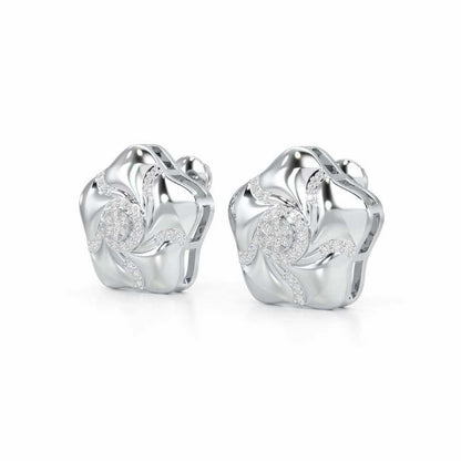 Pretty Bloom Silver Earrings - White Gold - Image 3