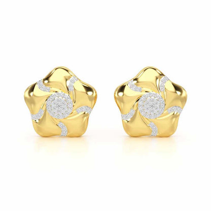 Pretty Bloom Silver Earrings - Yellow Gold - Image 1