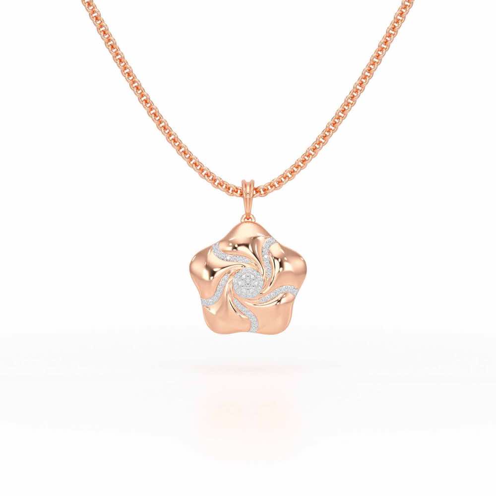 Pretty Bloom Silver Pendant - Rose Gold - Image 1