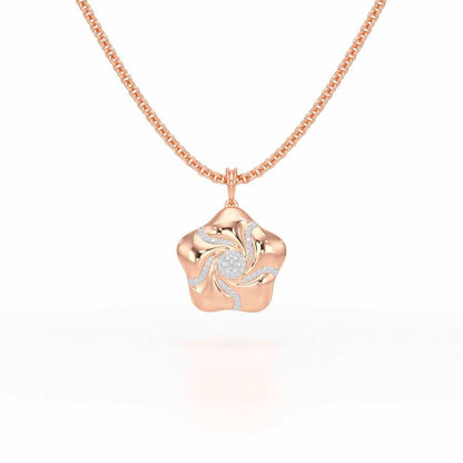Pretty Bloom Silver Pendant - Rose Gold - Image 1