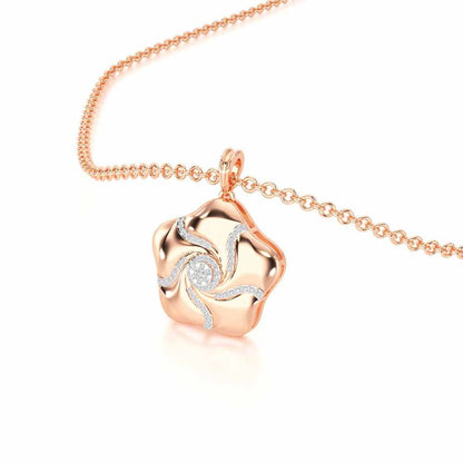 Pretty Bloom Silver Pendant - Rose Gold - Image 2