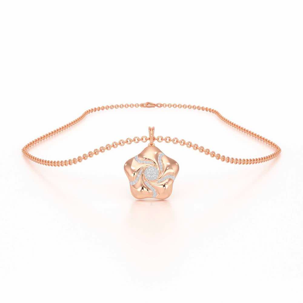 Pretty Bloom Silver Pendant - Rose Gold - Image 3