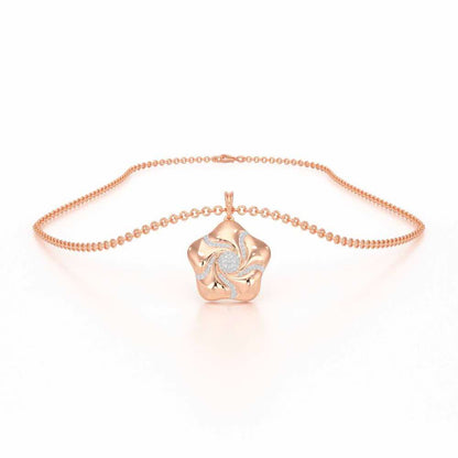 Pretty Bloom Silver Pendant - Rose Gold - Image 3