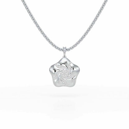 Pretty Bloom Silver Pendant - White Gold - Image 1