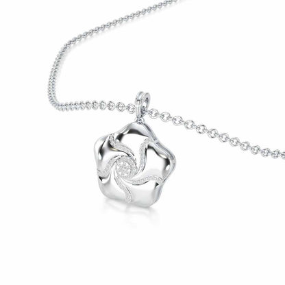 Pretty Bloom Silver Pendant - White Gold - Image 2