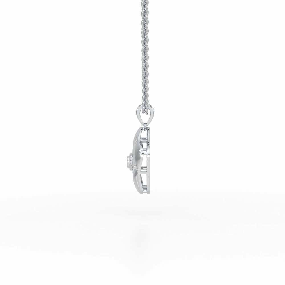 Pretty Bloom Silver Pendant - White Gold - Image 4