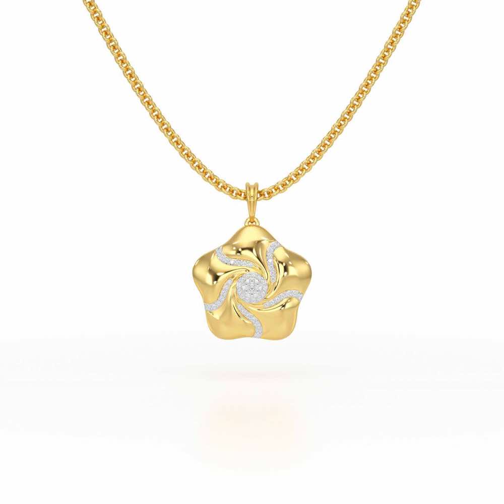 Pretty Bloom Silver Pendant - Yellow Gold - Image 1