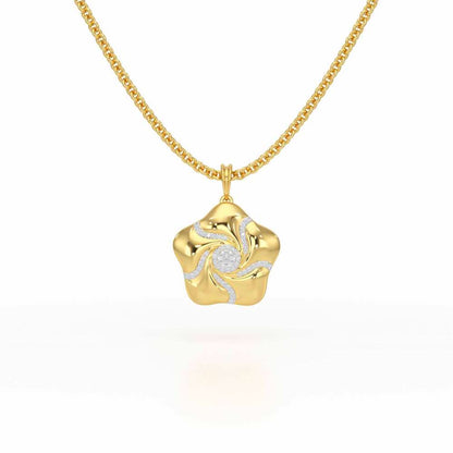 Pretty Bloom Silver Pendant - Yellow Gold - Image 1