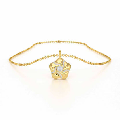 Pretty Bloom Silver Pendant - Yellow Gold - Image 3