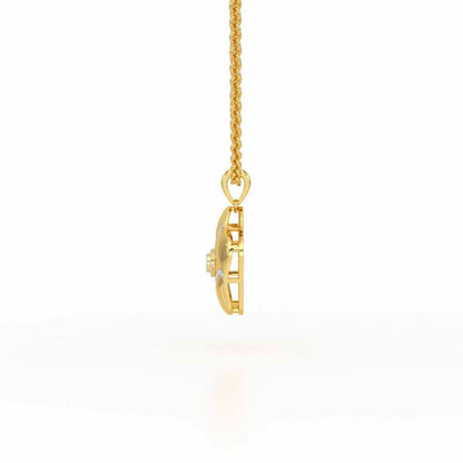 Pretty Bloom Silver Pendant - Yellow Gold - Image 4