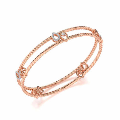 Pretty Deets Silver Bangles - Rose Gold - Image 1