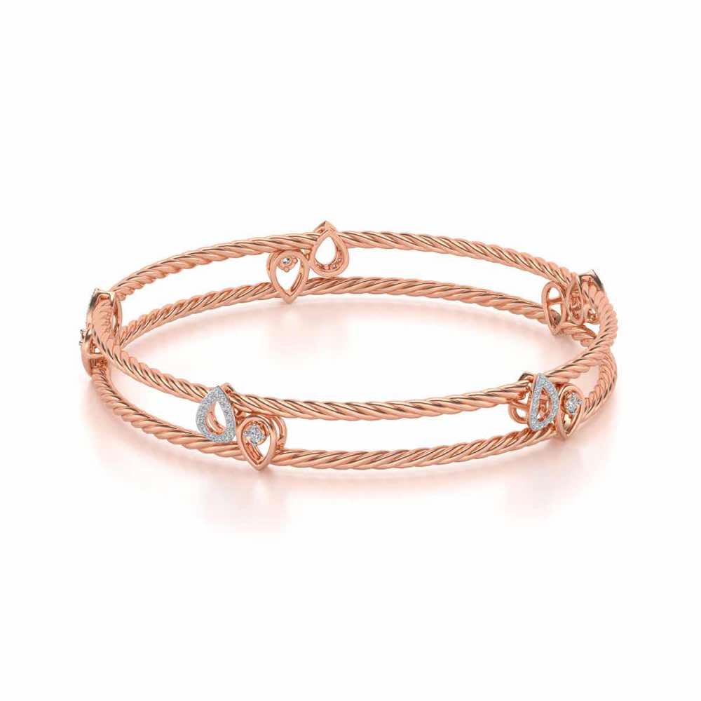 Pretty Deets Silver Bangles - Rose Gold - Image 2