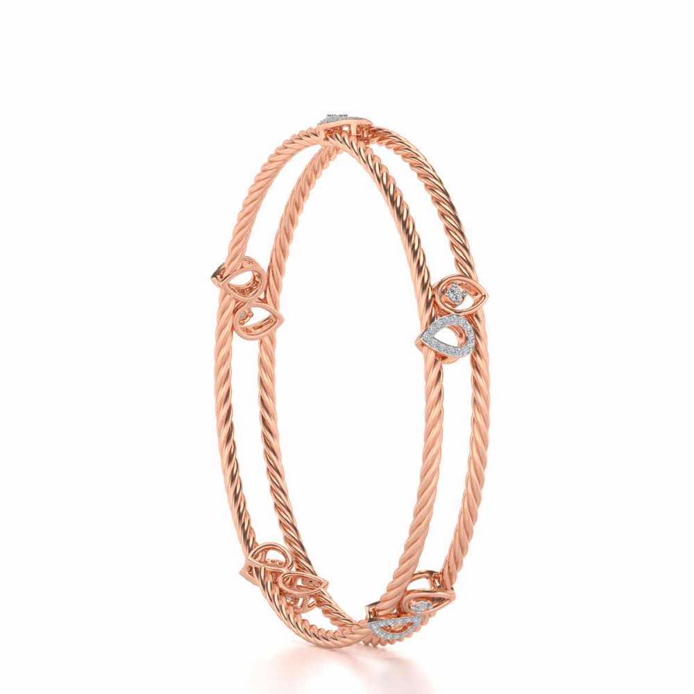 Pretty Deets Silver Bangles - Rose Gold - Image 3