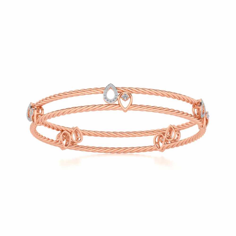 Pretty Deets Silver Bangles - Rose Gold - Image 4