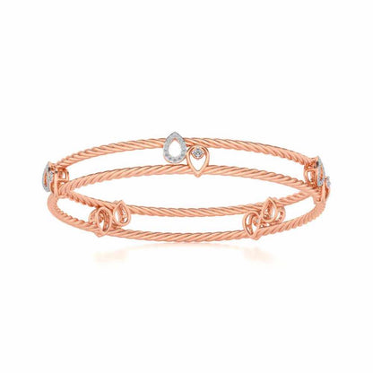 Pretty Deets Silver Bangles - Rose Gold - Image 4
