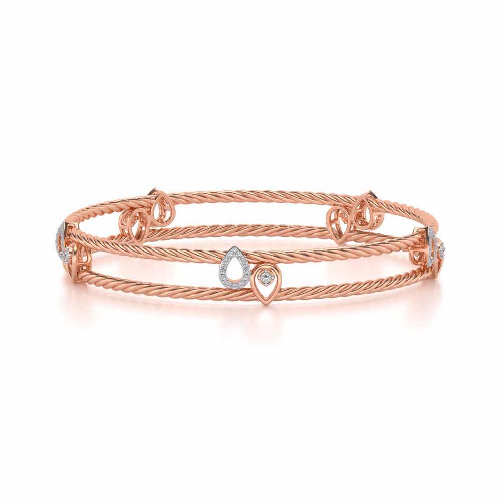 Pretty Deets Silver Bangles - Rose Gold - Image 5