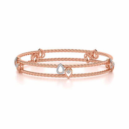 Pretty Deets Silver Bangles - Rose Gold - Image 5