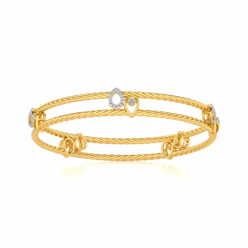 Pretty Deets Silver Bangles - Yellow Gold - Image 4