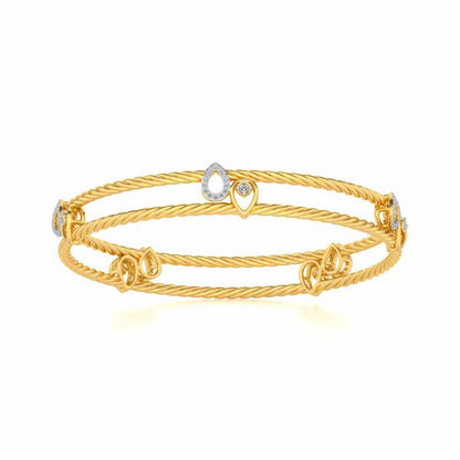 Pretty Deets Silver Bangles - Yellow Gold - Image 4