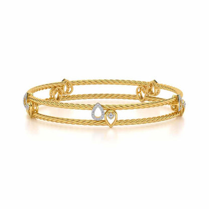 Pretty Deets Silver Bangles - Yellow Gold - Image 5