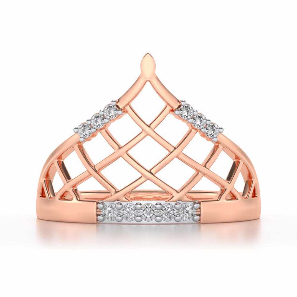 Princess Crown Silver Ring - Rose Gold - Image 4