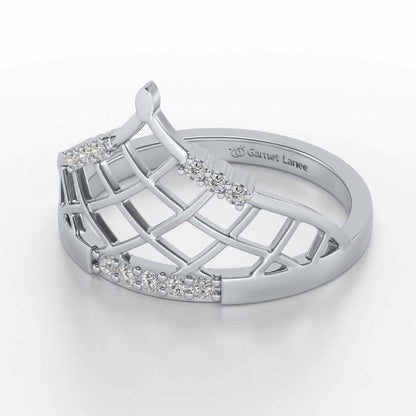 Princess Crown Silver Ring - White Gold - Image 2