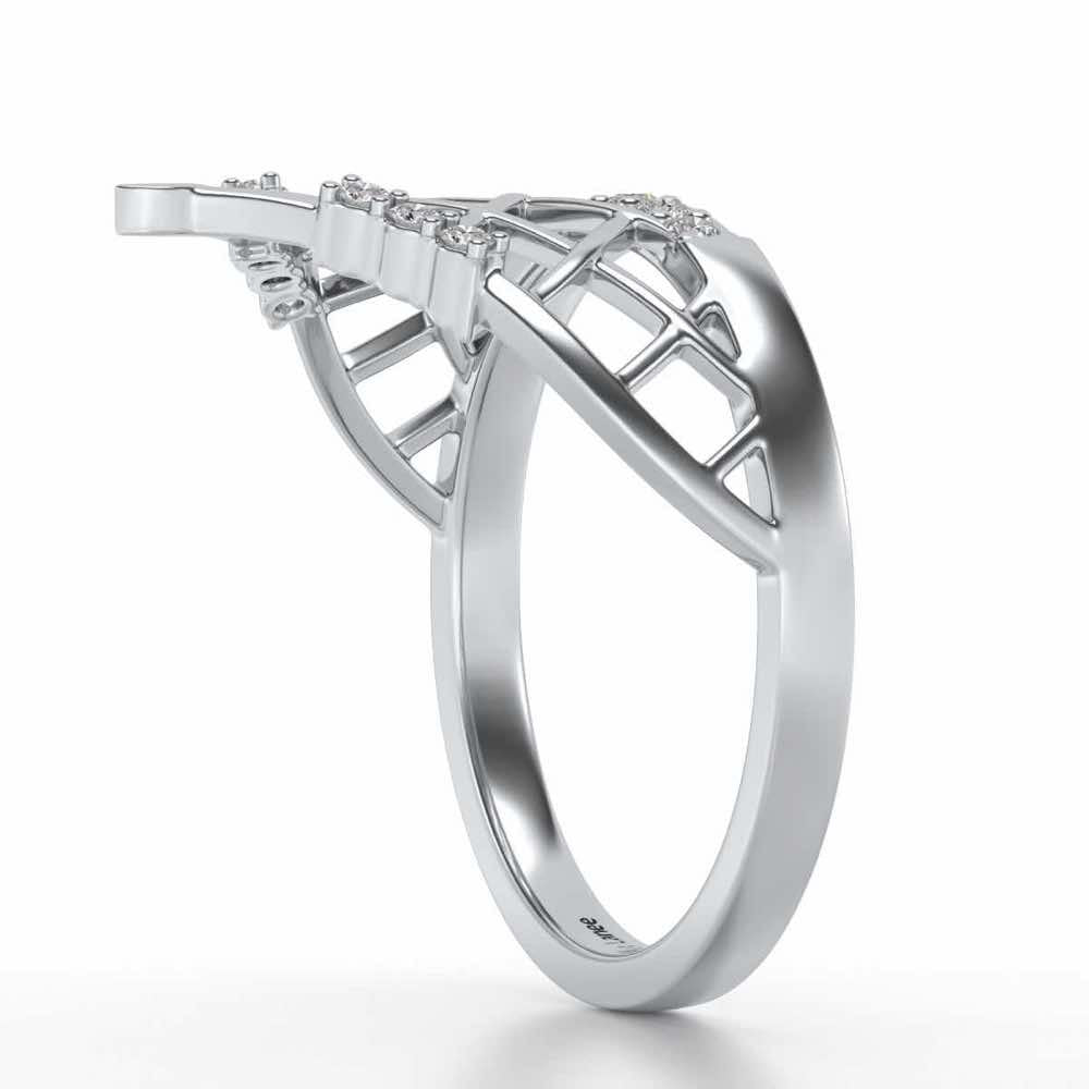 Princess Crown Silver Ring - White Gold - Image 3