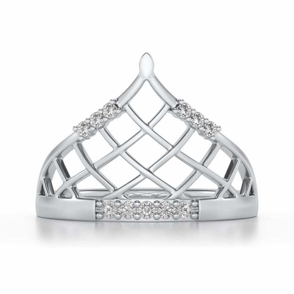 Princess Crown Silver Ring - White Gold - Image 4