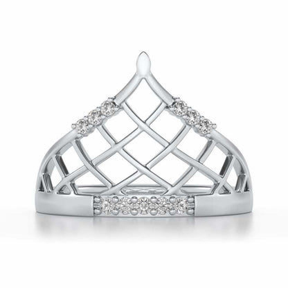 Princess Crown Silver Ring - White Gold - Image 4