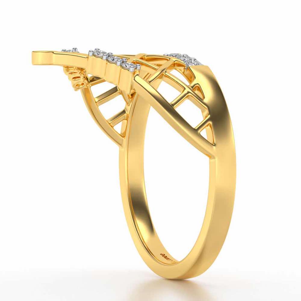 Princess Crown Silver Ring - Yellow Gold - Image 3