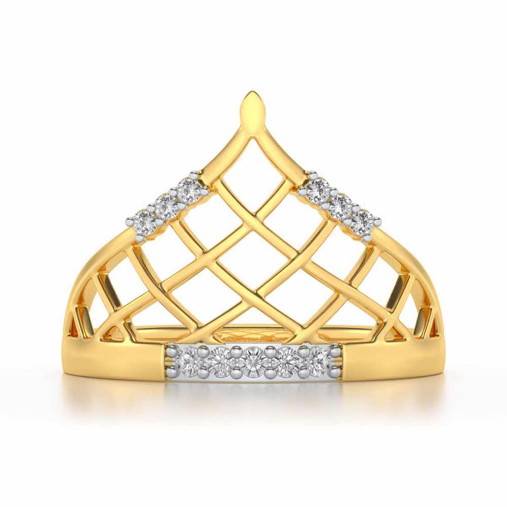 Princess Crown Silver Ring - Yellow Gold - Image 4