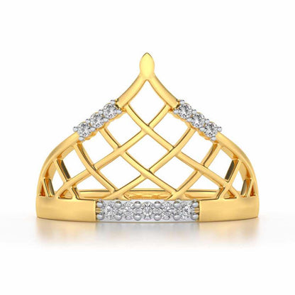 Princess Crown Silver Ring - Yellow Gold - Image 4