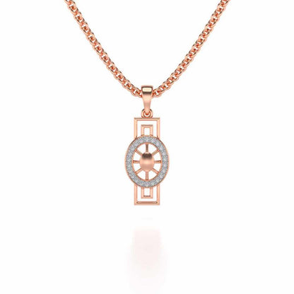 Princess Floral Silver Pendant - Rose Gold - Image 1
