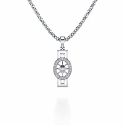 Princess Floral Silver Pendant - White Gold - Image 1