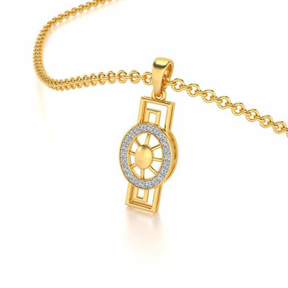 Princess Floral Silver Pendant - Yellow Gold - Image 2
